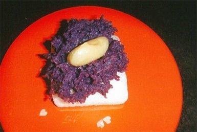 紫芋を使った和風モンブラン（かるかんのドレスアップ）-1