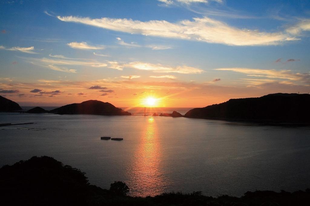  甑大明神橋・ヘタの串の夕日 