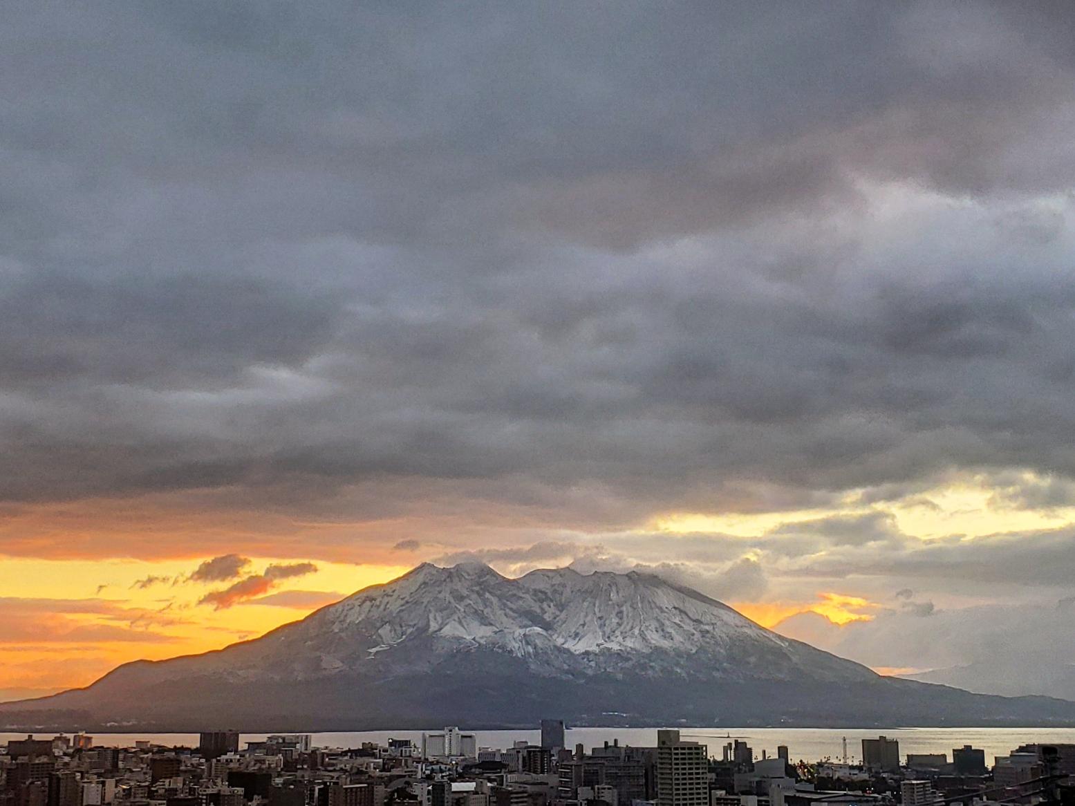 #雪化粧の桜島 #鹿児島市紫原-1