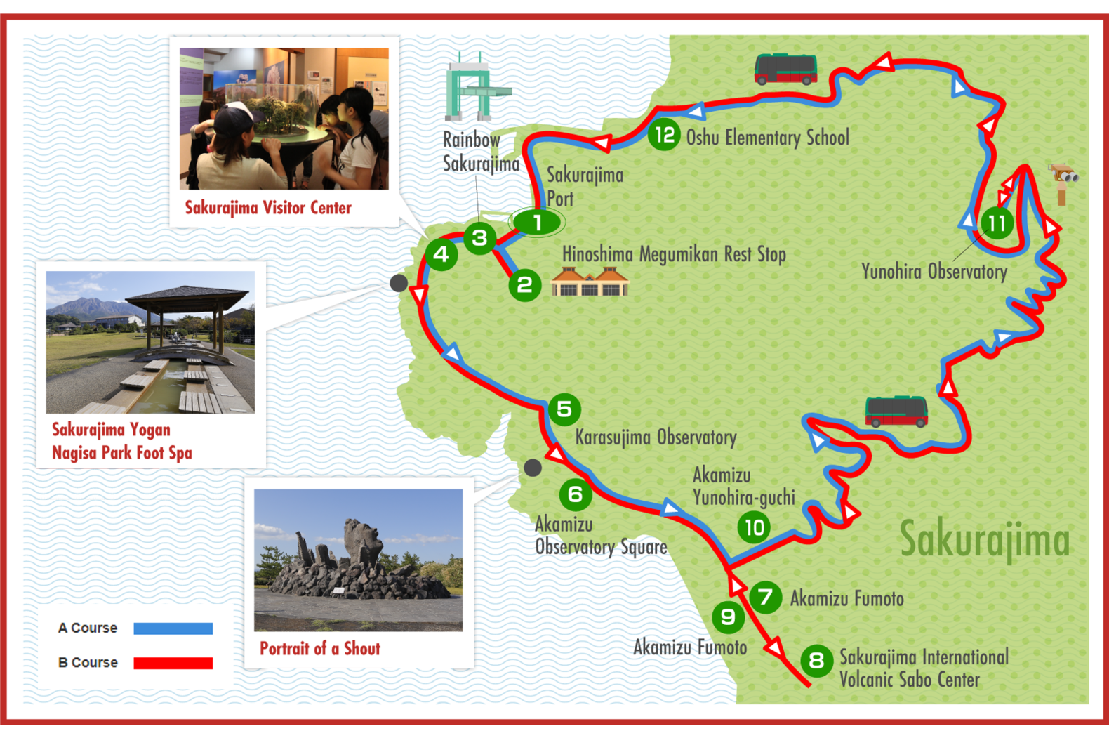 Sakurajima Island View Tour Bus Map-0