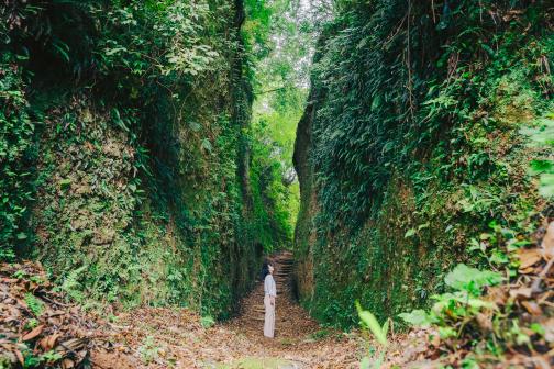 清色城跡の堀切-0