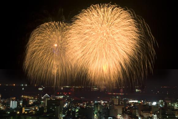 가고시마 긴코 만 썸머나이트 불꽃 축제-4
