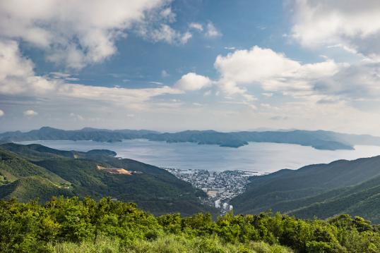 View of the Oshima Straits from Mt. Yuwan / 湯湾岳展望台から見た大島海峡
