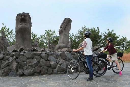 Cycling at Sakurajima