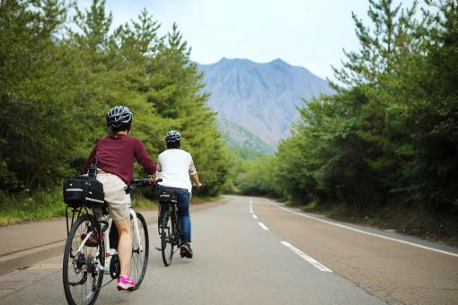 Cycling at Sakurajima
