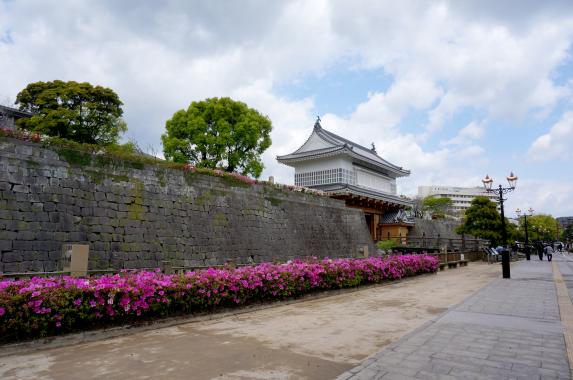 Goromon Gate (Tsurumaru Castle Ruins) / 鶴丸城御楼門とツツジ①